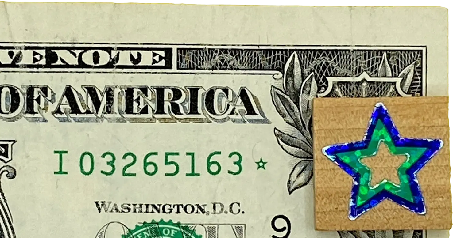 $1 Bill 2021 ERROR Star Note Misaligned Print Cut Both Sides Fancy Serial Number Coin Hub