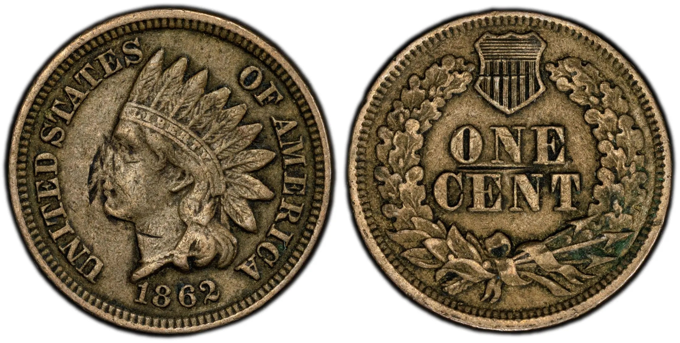 1862 Indian Head Cent – PCGS Genuine VF Details (Damage) – Civil War Era Coin Heritage Pastime