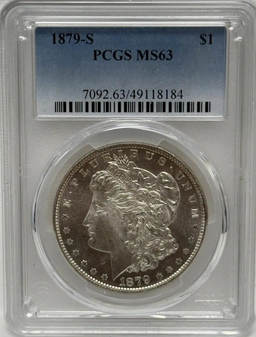 1879-S Morgan Silver Dollar $1 PCGS MS63 – Rare Key Date in Excellent Condition Coin Hub