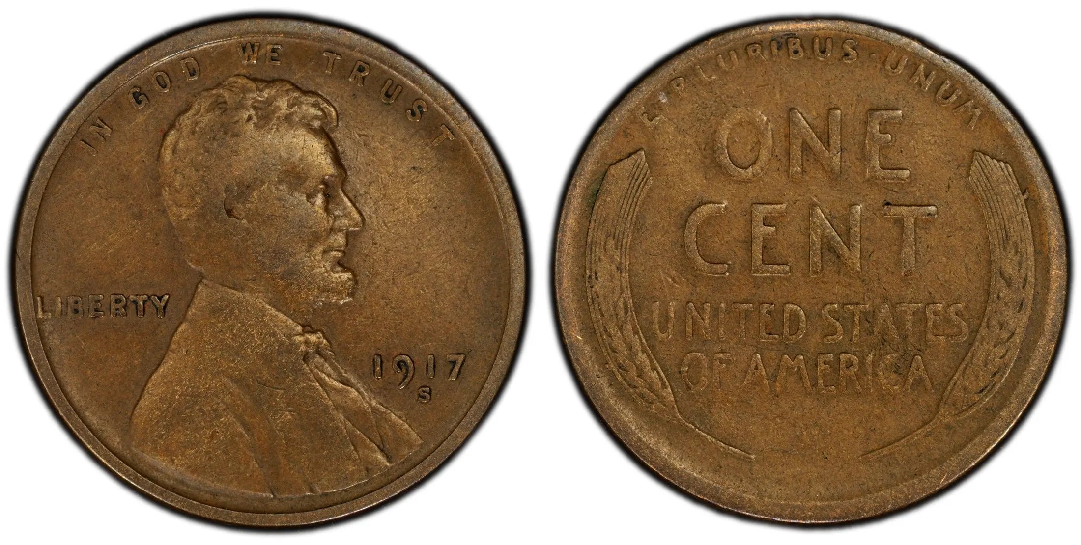 1917-S Lincoln Wheat Cent – PCGS F15BN – Key San Francisco Issue Heritage Pastime