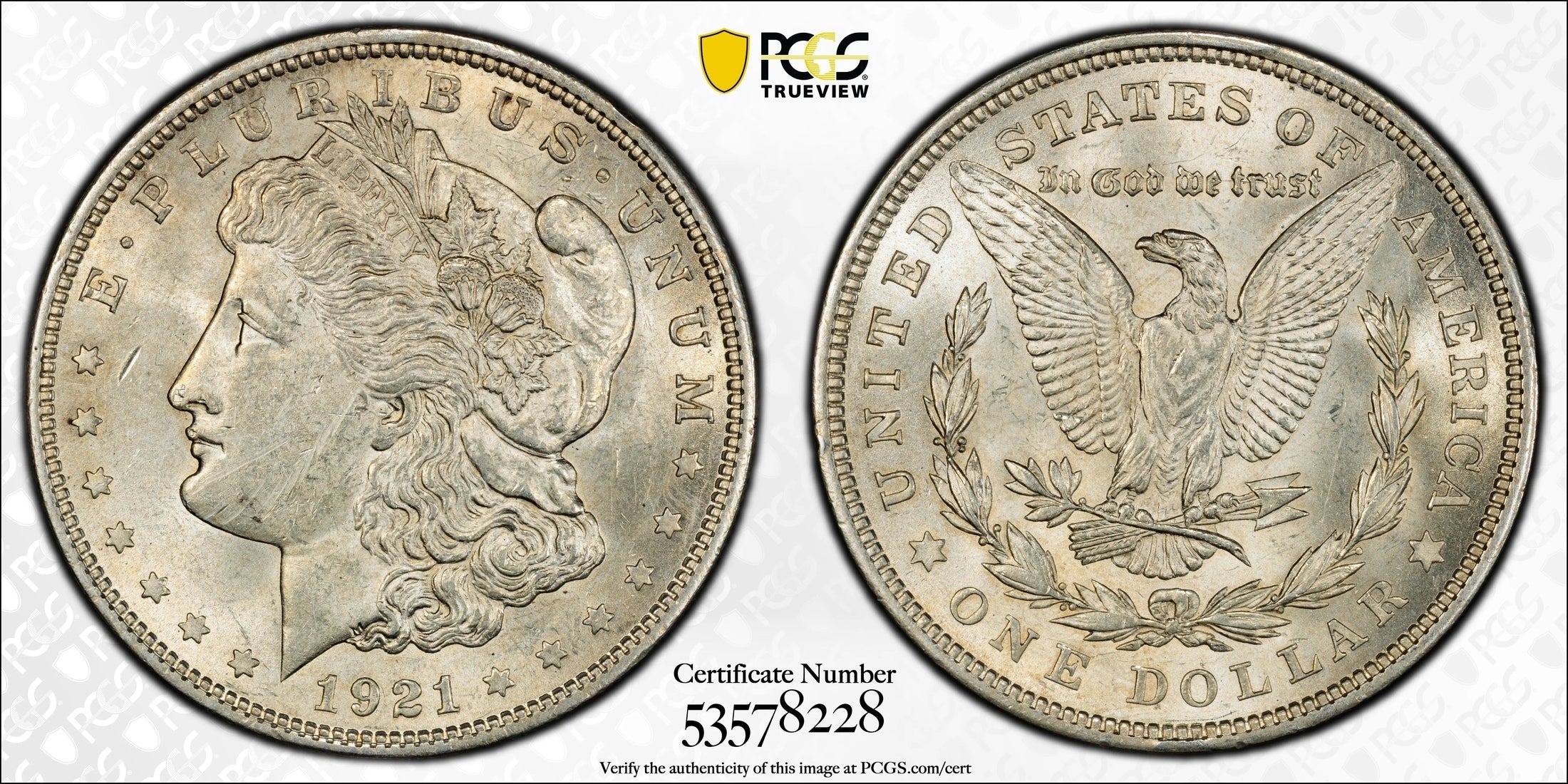 1921 Morgan Silver Dollar – PCGS MS62 | Final Year Issue | Brilliant Uncirculated U.S. Silver Dollar Heritage Pastime