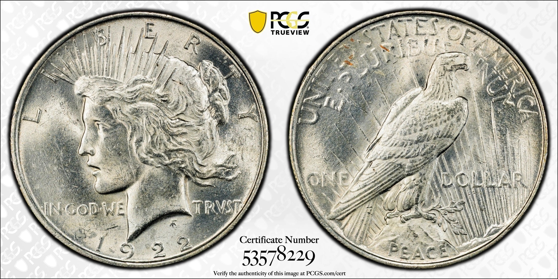 1922 Peace Silver Dollar – PCGS MS63 | Early Issue Brilliant Uncirculated | Historic U.S. 90% Silver Coin Heritage Pastime