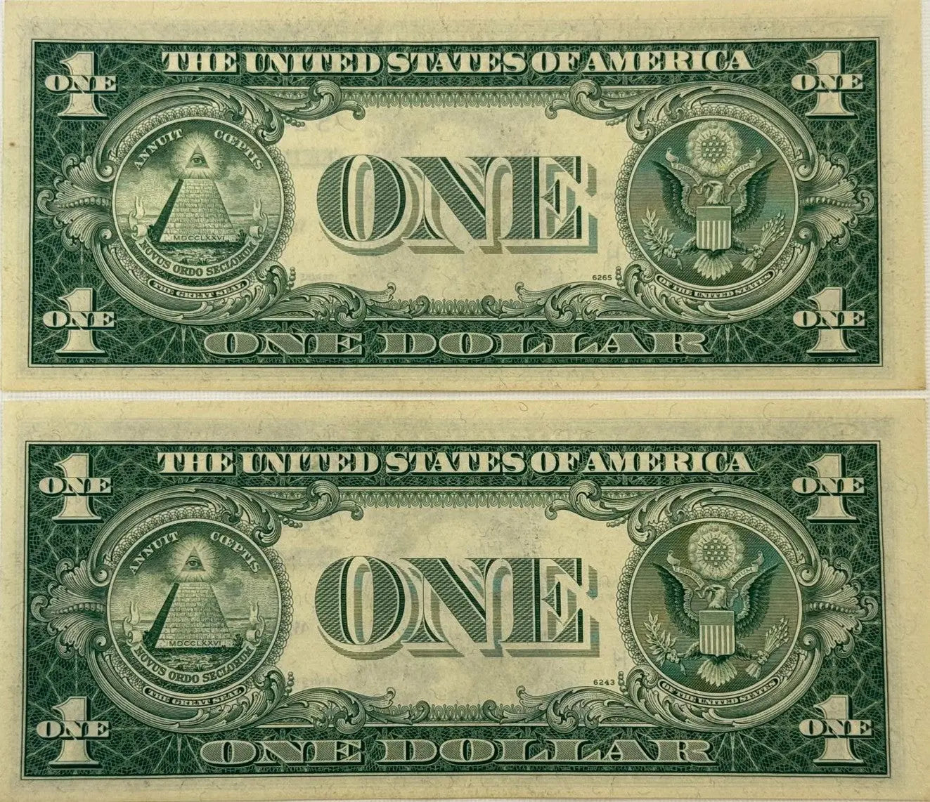 1935 E (2) $1 Fr. 1614 Silver Certificate. Consecutive Silver Certificates, UNC Rare Collectible Set Coin Hub