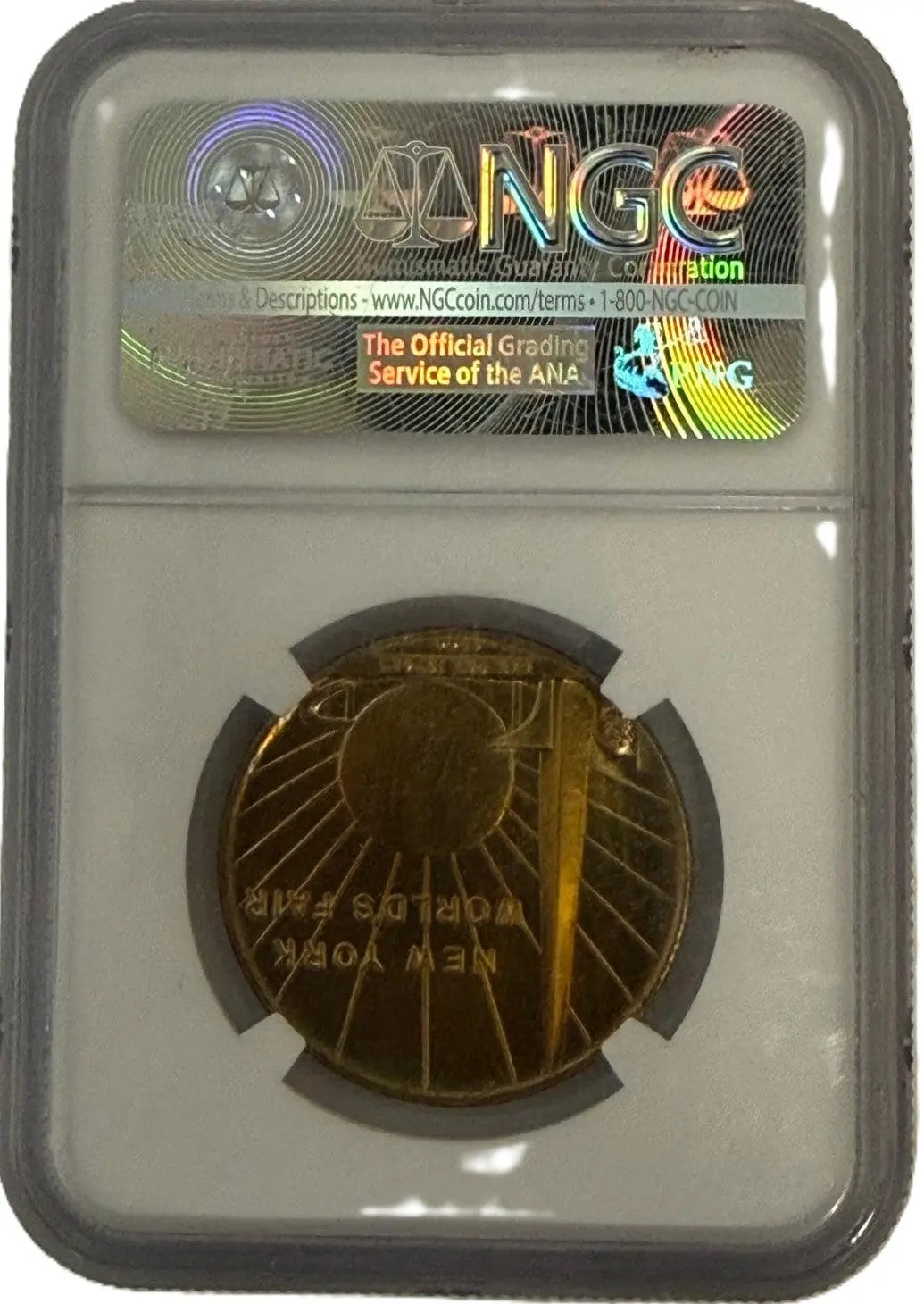 1938 New York World’s Fair Inauguration Centennial Medal – NY B-3002A | NGC MS66 | 32MM Heritage Pastime