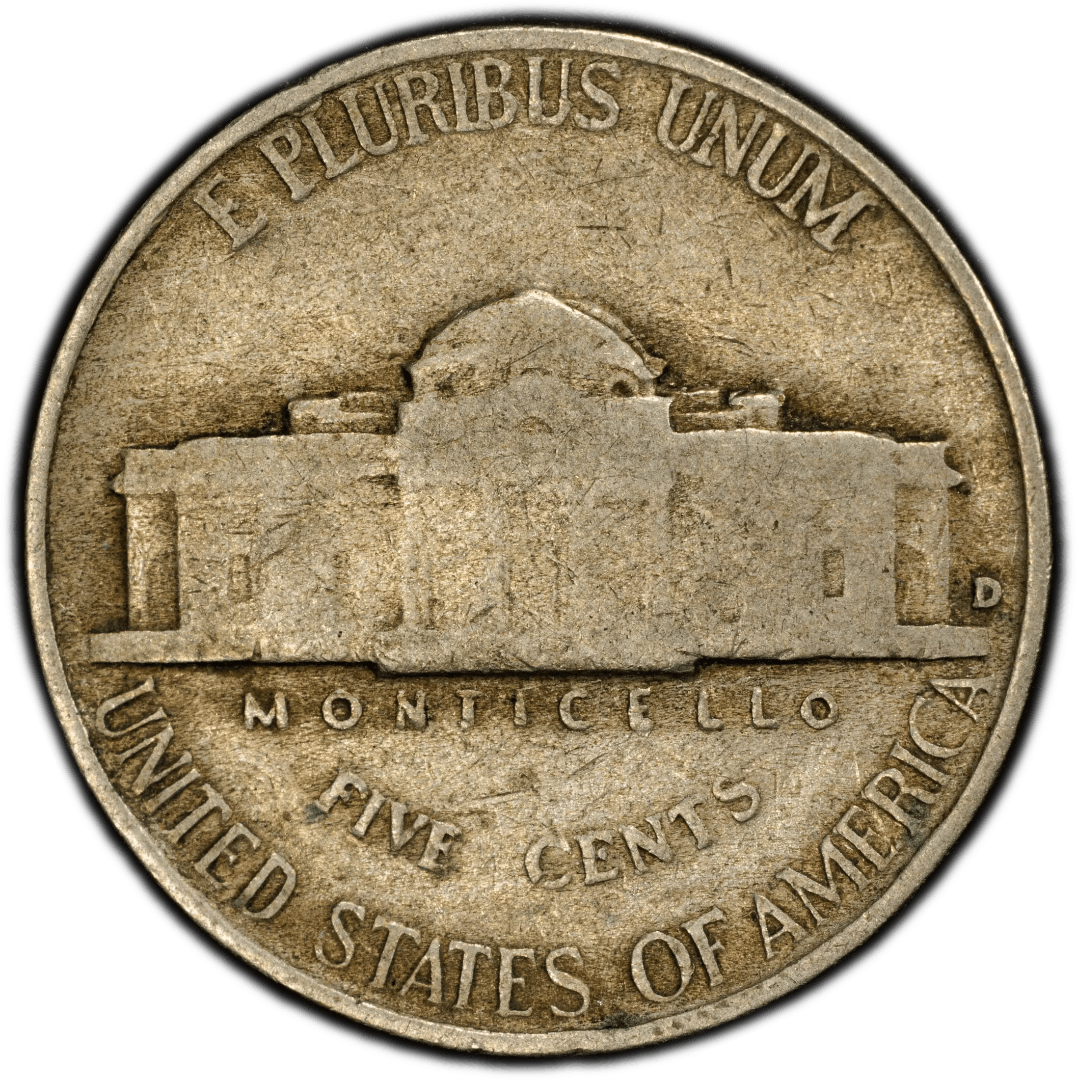 1942-D Jefferson Nickel – PCGS Genuine G Details (Scratch) – Early WWII Era Issue Heritage Pastime