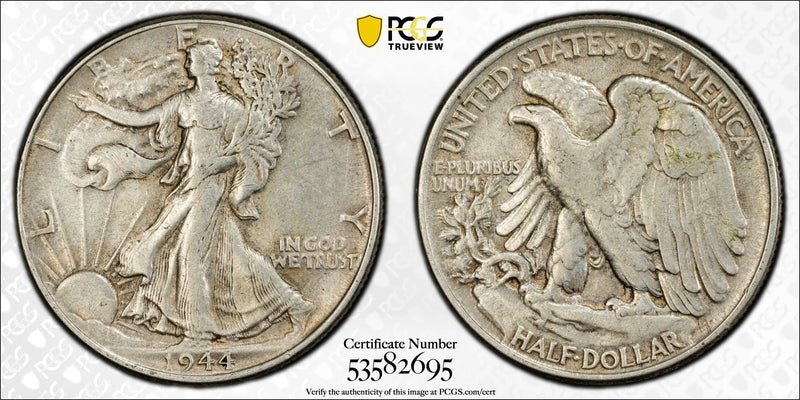 1944 Walking Liberty Half Dollar – PCGS XF45 | 90% Silver WWII-Era Coin Heritage Pastime