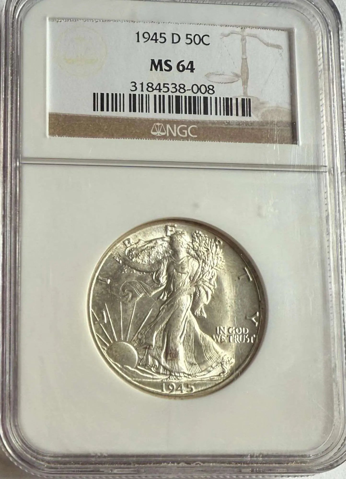 1945-D Walking Liberty Half Dollar MS64 – Classic U.S. Silver Coin in High Grade Coin Hub