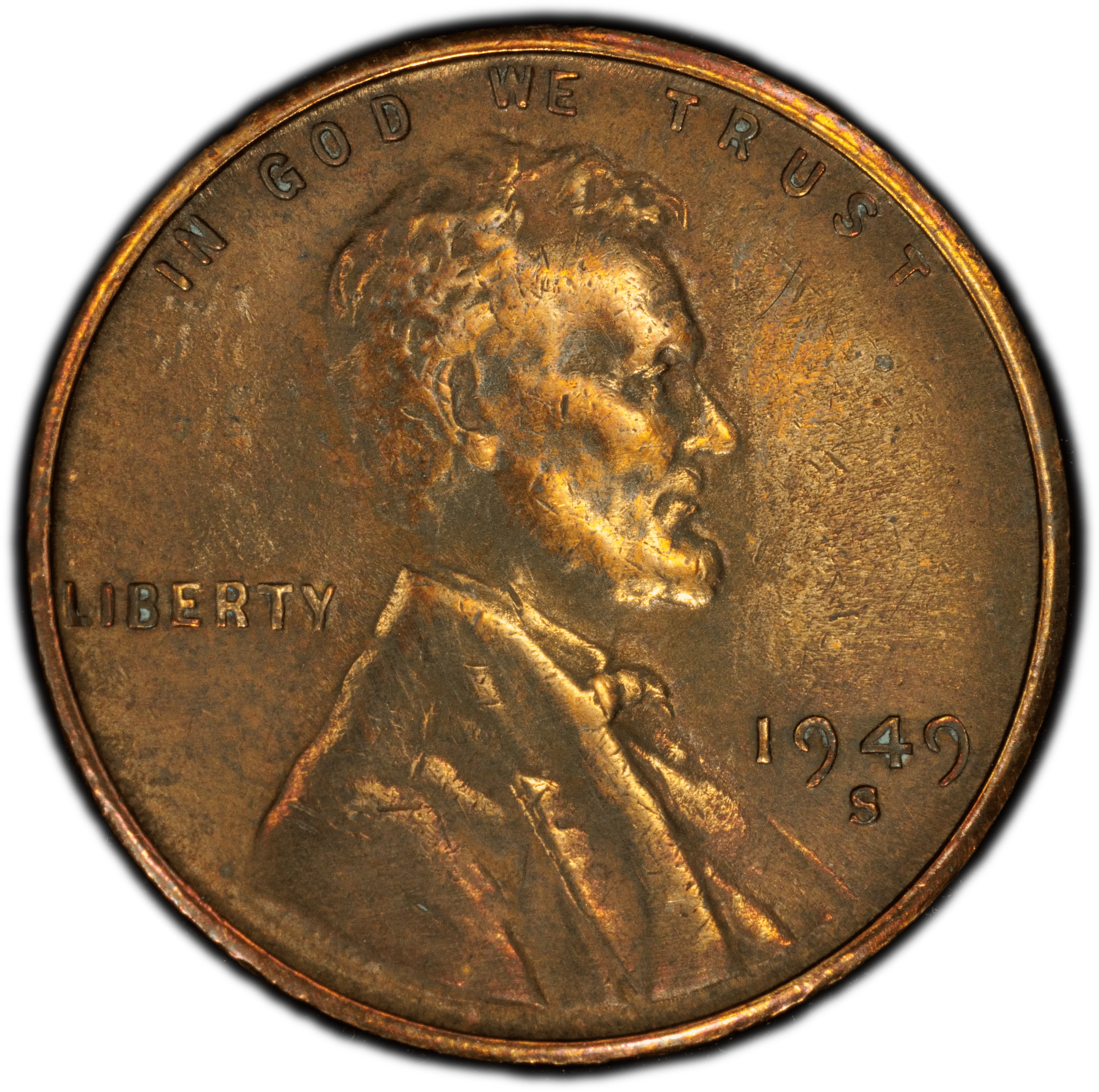 1949-S Lincoln Wheat Cent – PCGS Genuine AU Details (Cleaned) | San Francisco Mint | Classic 20th Century Copper Coin Heritage Pastime
