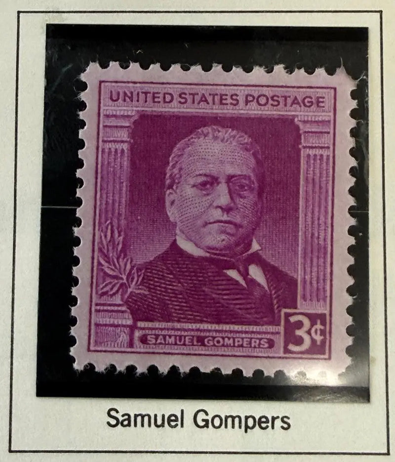 1950 U.S. 3¢ Samuel Gompers Stamp – Labor Movement Pioneer Commemorative Heritage Pastime