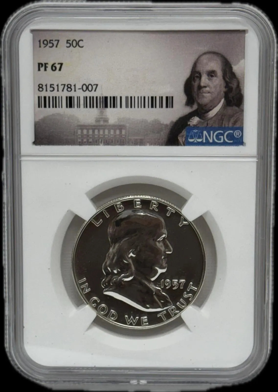 1957 Silver Proof Half Dollar NGC PF67 – Sharp, Near-Perfect Condition Coin Hub