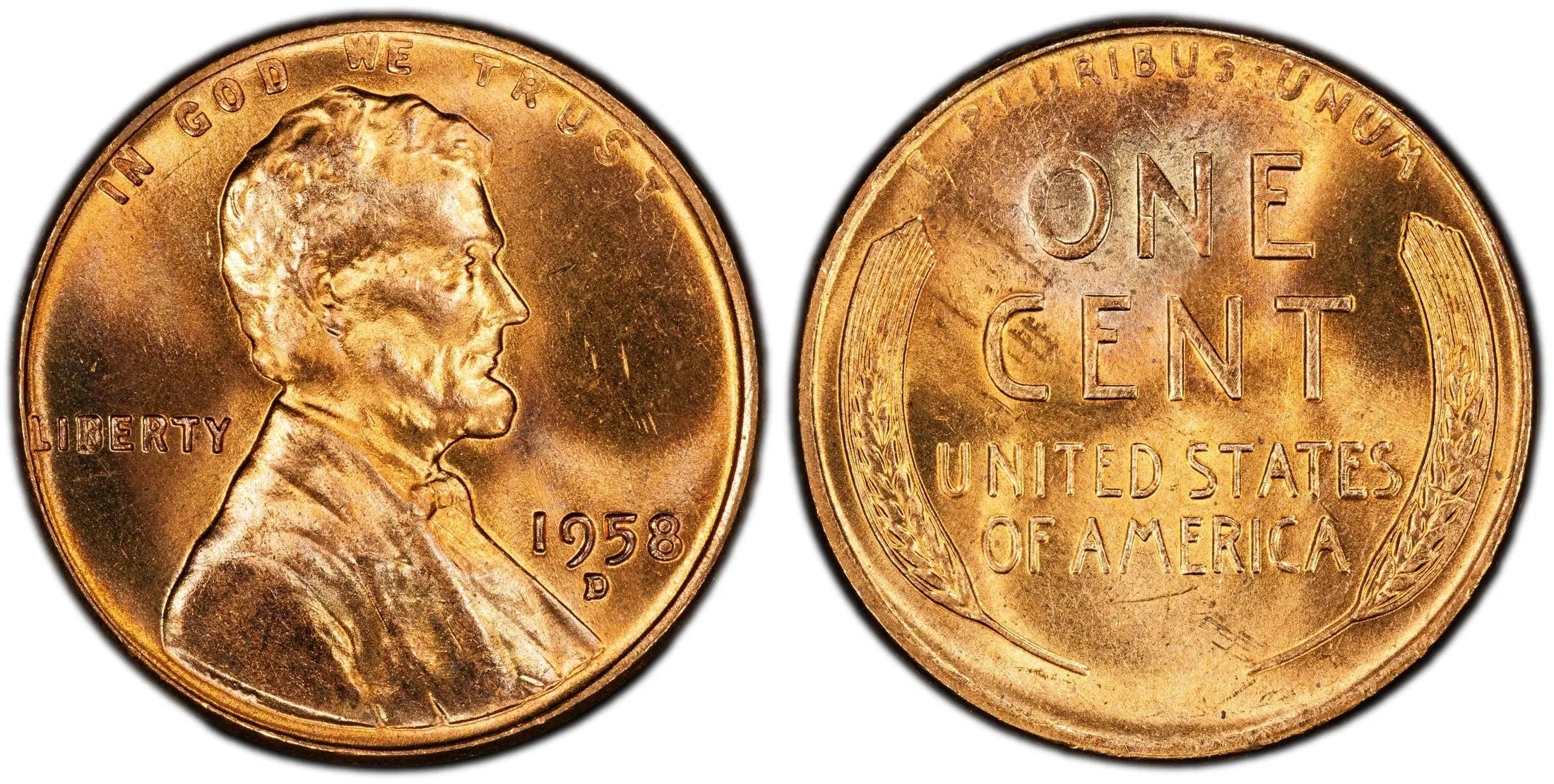 1958-D Lincoln Wheat Cent 1C – PCGS MS64RD (Red) | Final Year Wheat Cent Gem Heritage Pastime