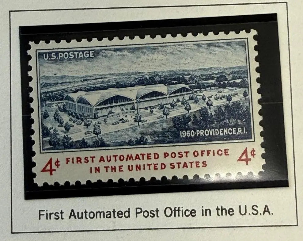 1960 U.S. 4¢ Automated Post Office Stamp – Providence, Rhode Island Postal Innovation Commemorative Heritage Pastime
