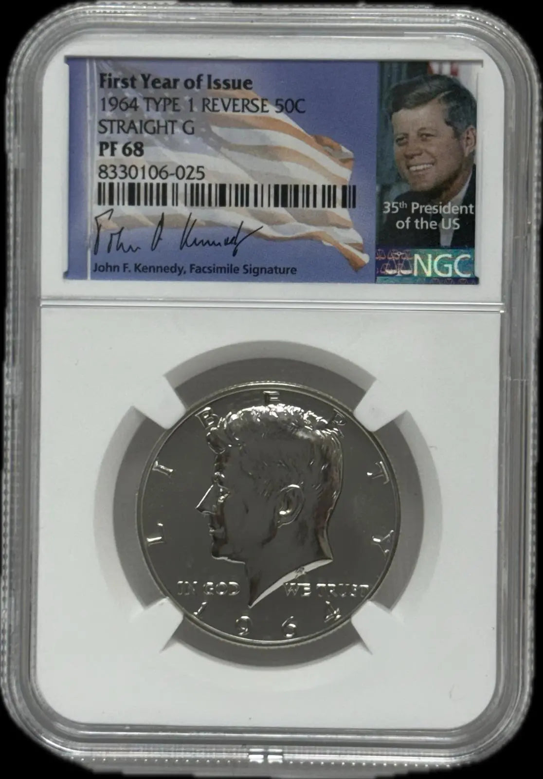 1964 Type 1 Reverse Half Dollar PF68 – First Year of Issue, Struck G – High-Quality Proof Coins Coin Hub