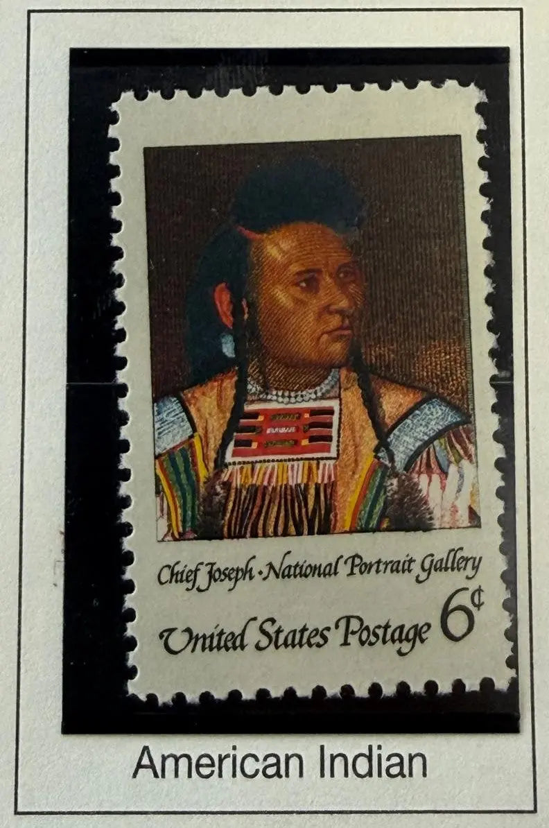 1968 United States 6¢ Chief Joseph Commemorative Stamp – Scott #1368 | Nez Perce Leader Tribute Heritage Pastime