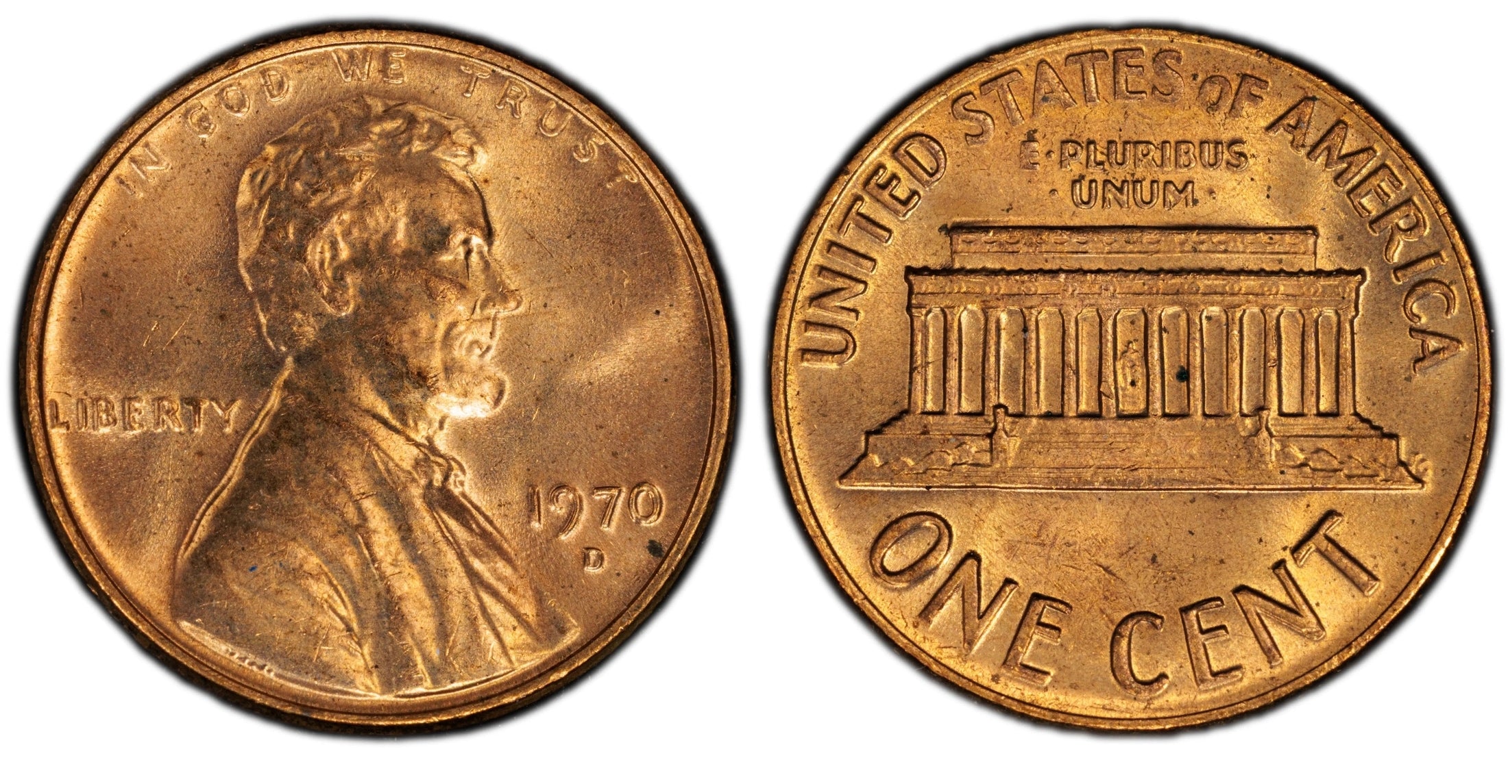 1970-D Lincoln Memorial Cent – PCGS MS64RD | Denver Mint | Brilliant Red Gem Copper Coin Heritage Pastime