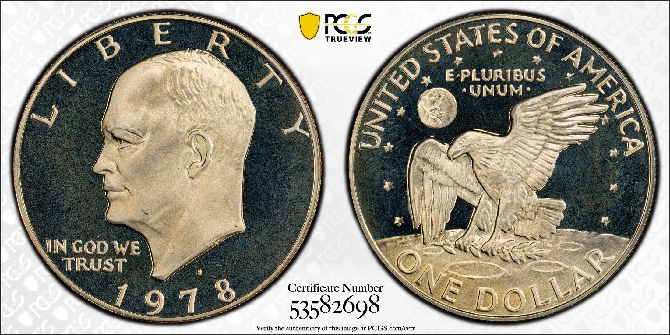 1978-S Eisenhower Dollar – PCGS PR67 Deep Cameo | Final-Year High-Grade Proof Heritage Pastime