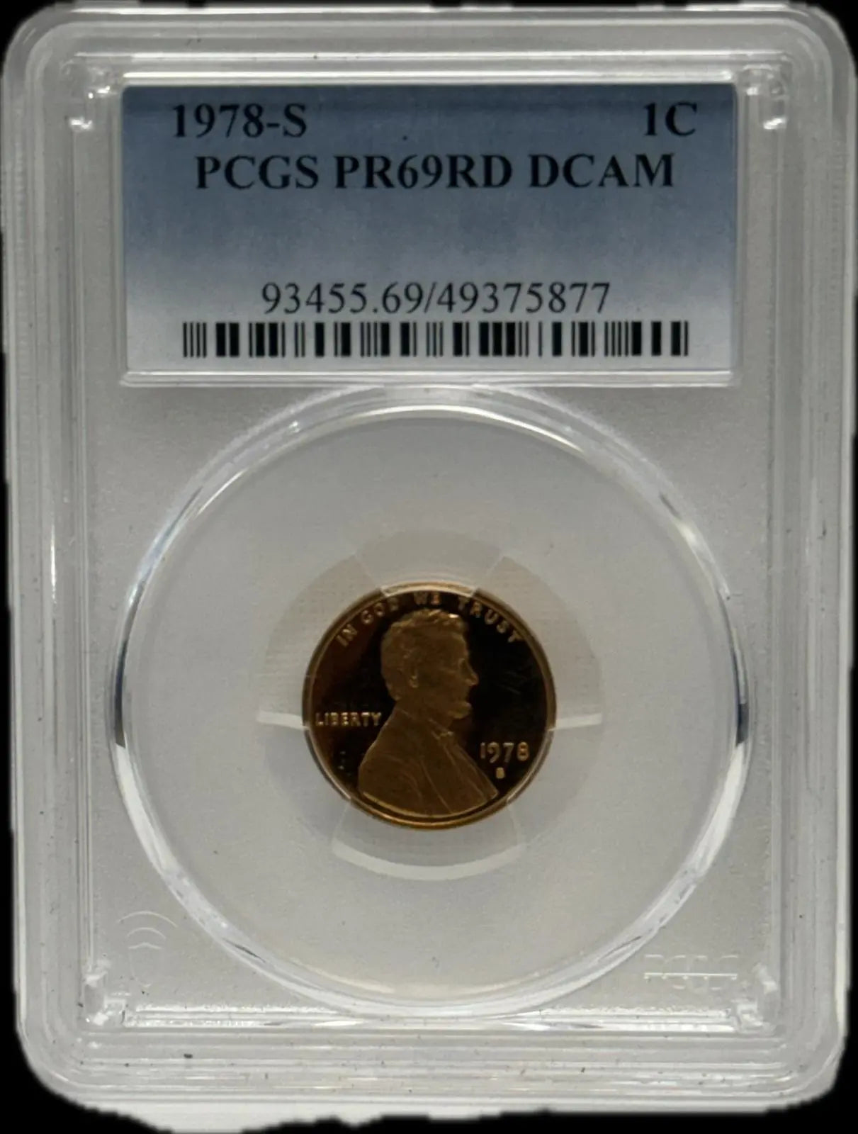1978-S Lincoln Cent 1C PCGS PR69 RD DCAM – Deep Cameo Proof – Red Gem San Francisco Mint Heritage Pastime