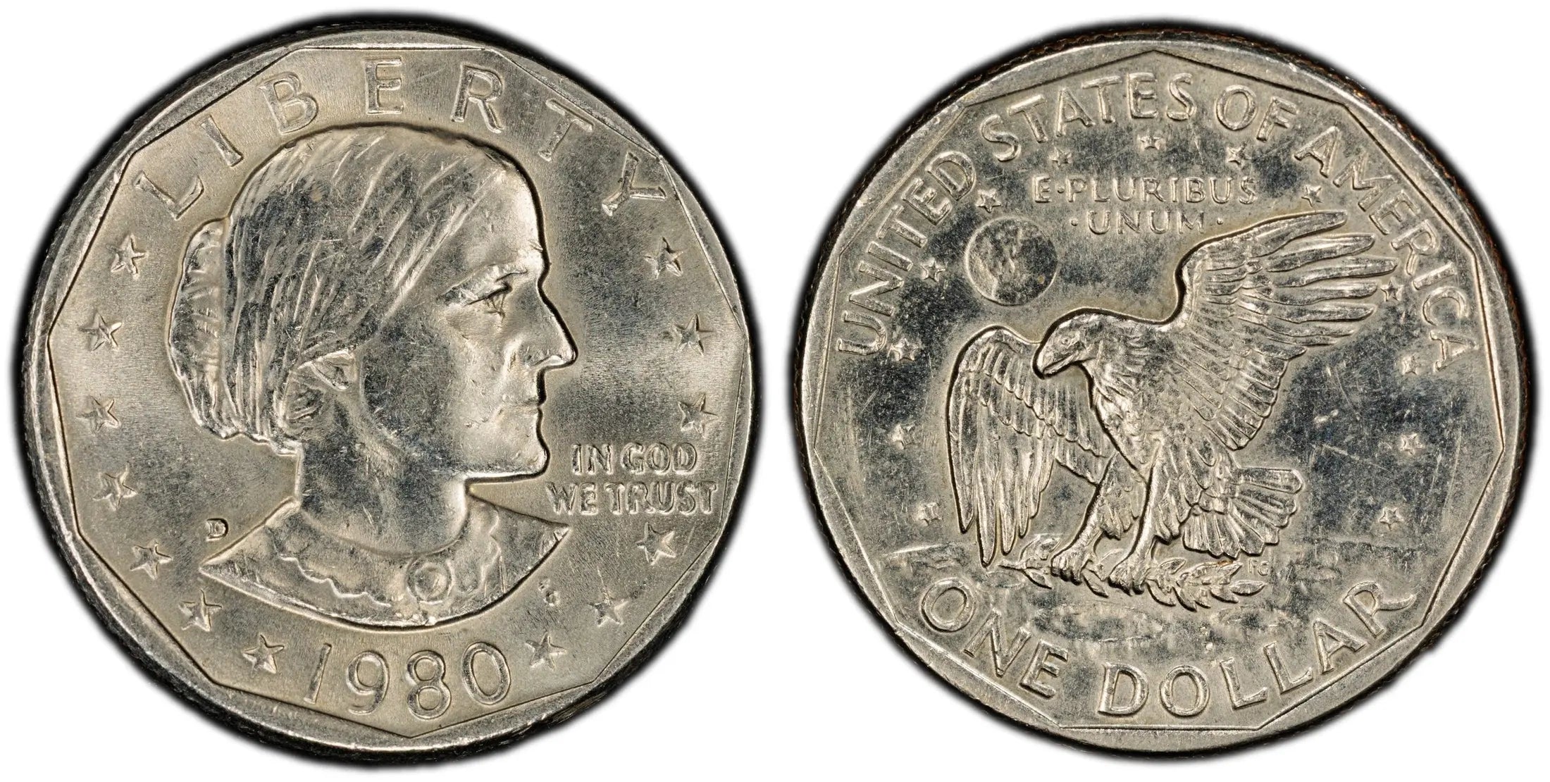 1980-D Susan B. Anthony Dollar – PCGS AU58 | Choice About Uncirculated Heritage Pastime