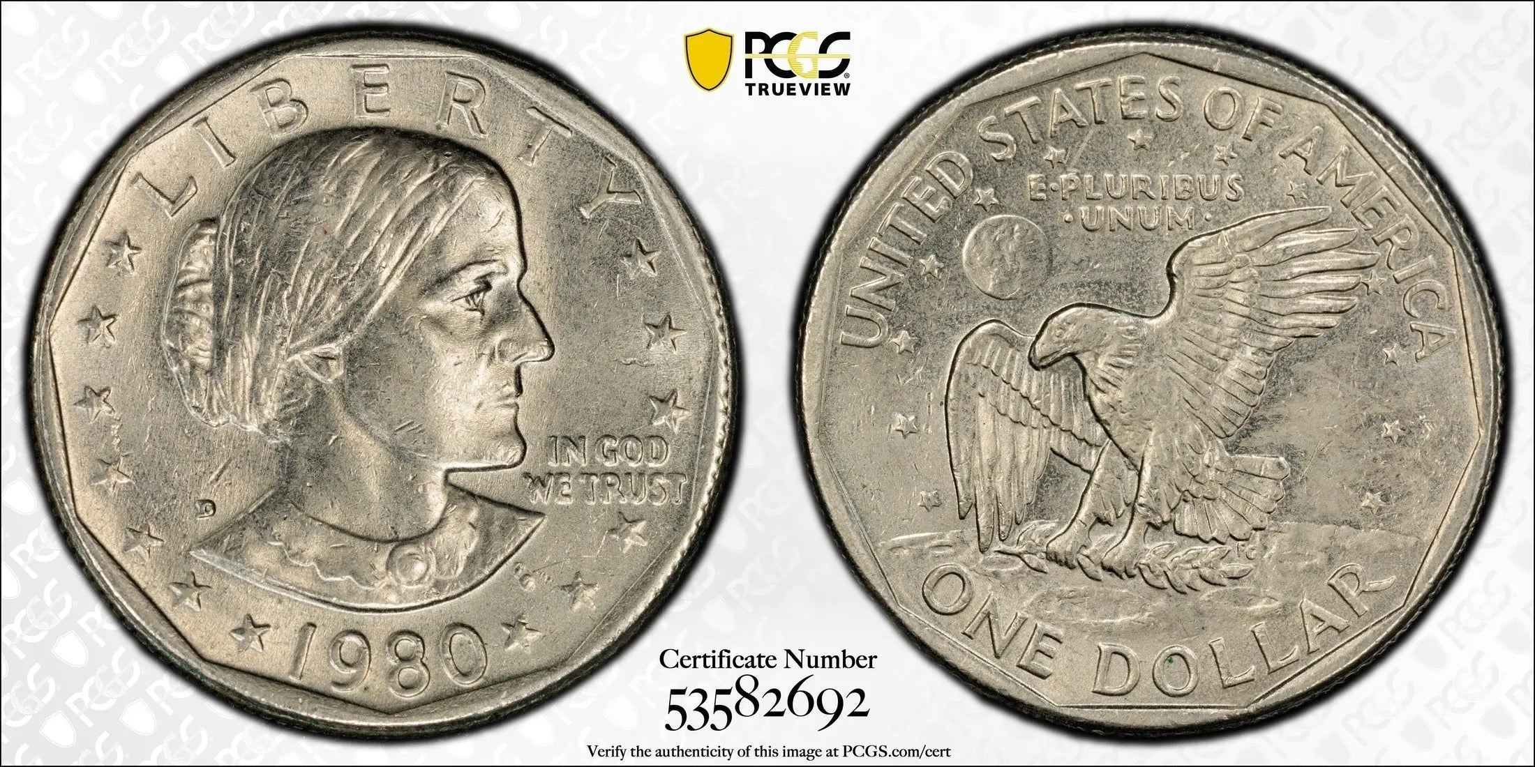 1980-D Susan B. Anthony Dollar – PCGS MS62 | Early Series Denver Issue Heritage Pastime