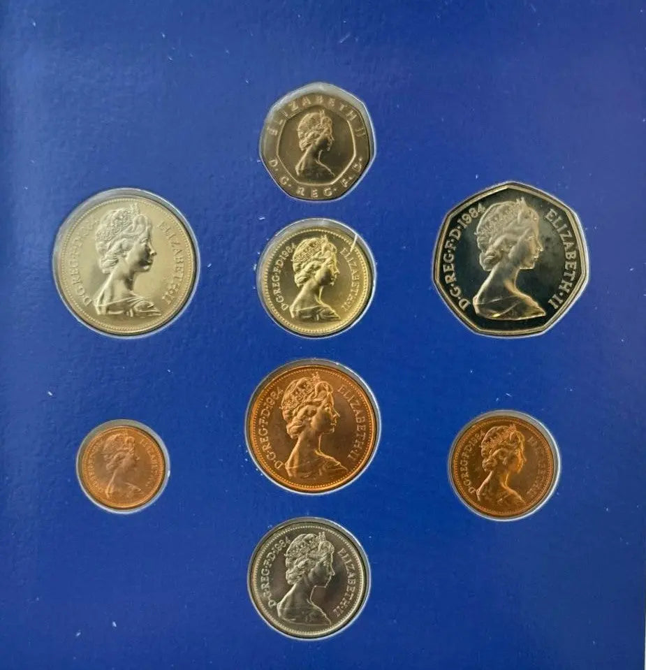 1984 United Kingdom Brilliant Uncirculated Coin Collection – Royal Mint Original Set Heritage Pastime