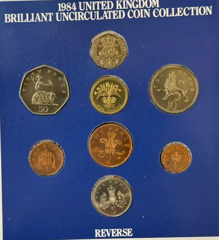 1984 United Kingdom Brilliant Uncirculated Coin Collection – Royal Mint Original Set Heritage Pastime