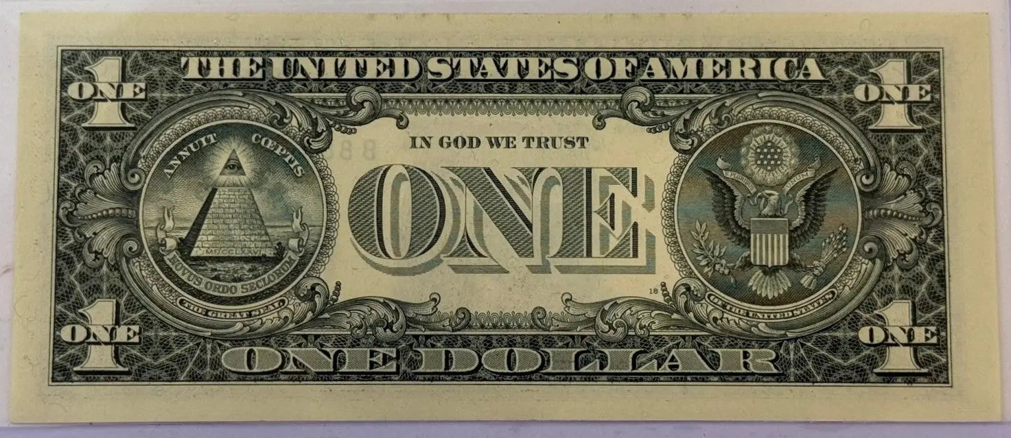 1999 $1 Federal Reserve Note – Fancy Serial 88889358 – New York (B) District Heritage Pastime