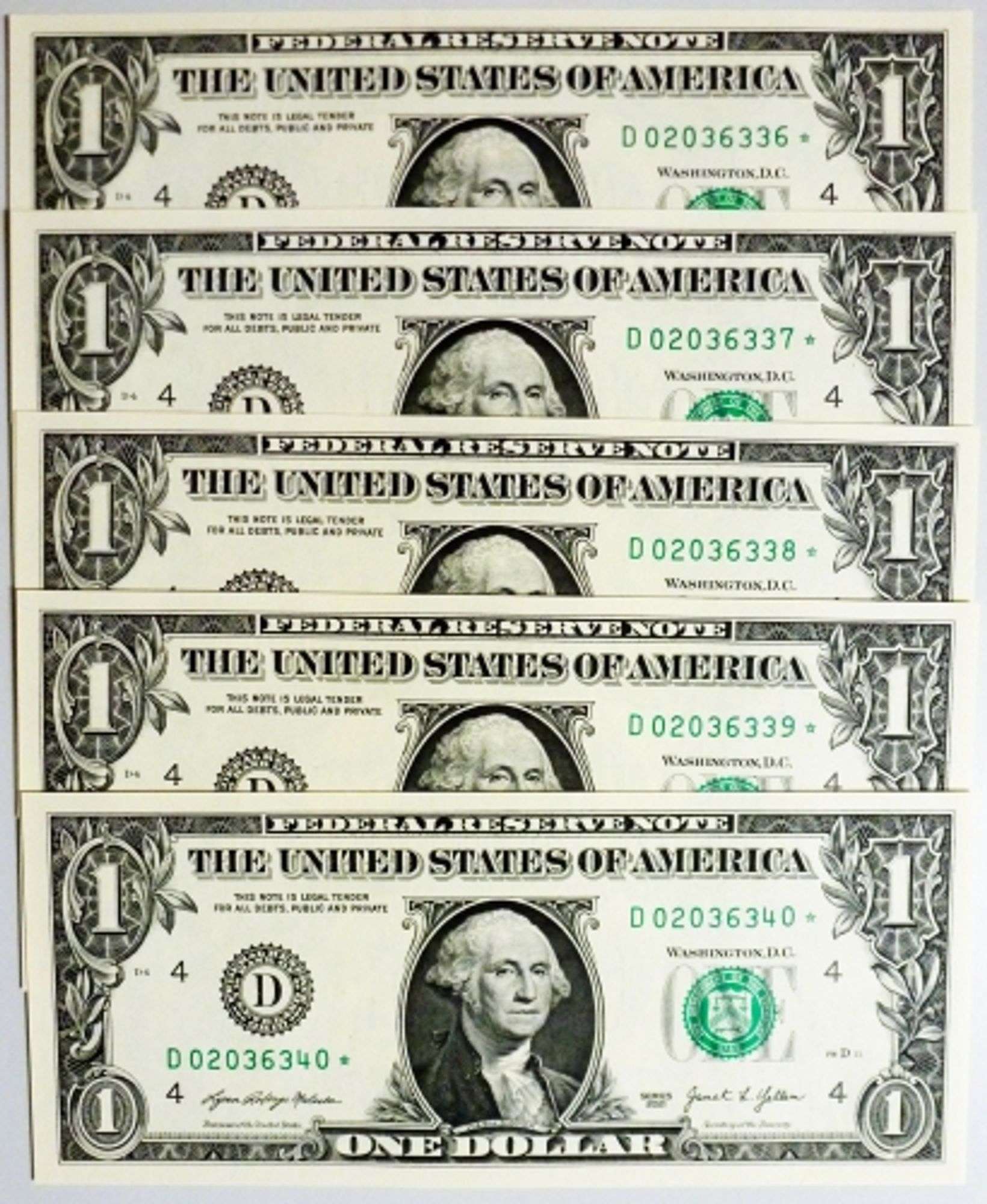 (5) Superb Crisp 2021 Star Notes Cleveland-Consecutive!!