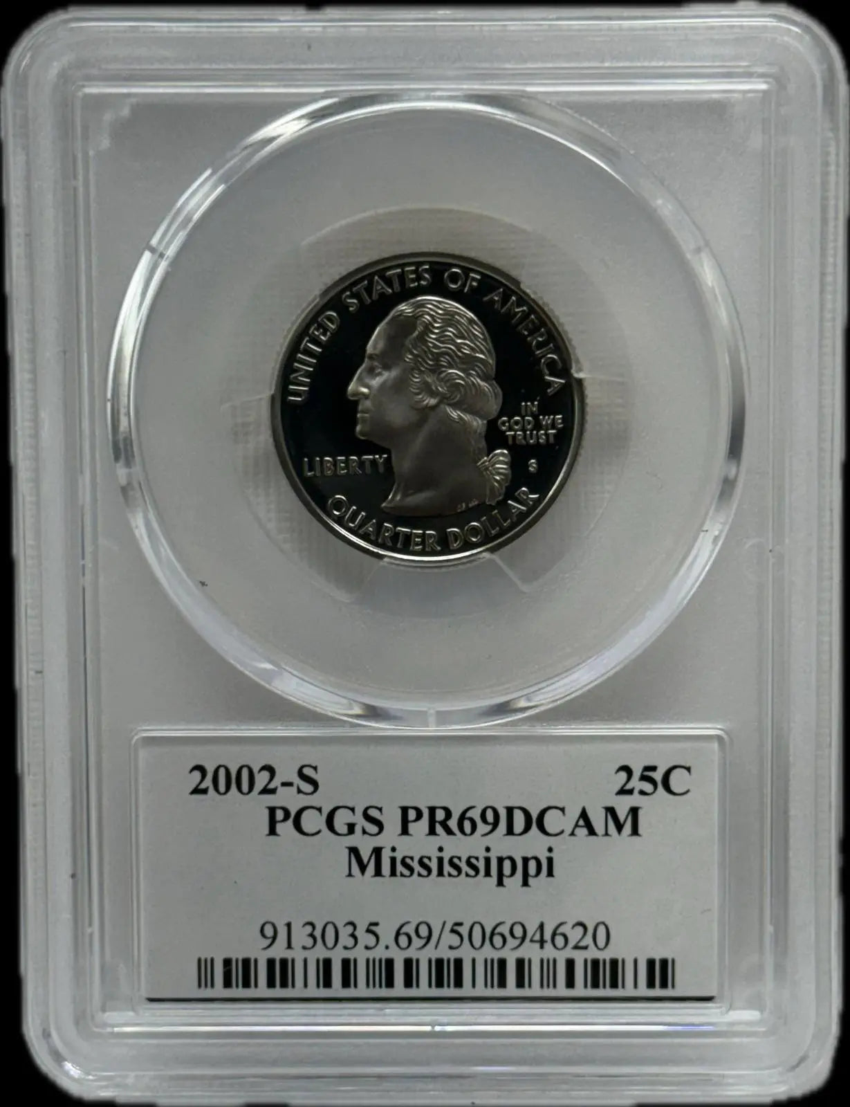 2002-S 25C PCGS PR69 DCAM Mississippi – Rare, Near-Perfect Proof Coin Coin Hub