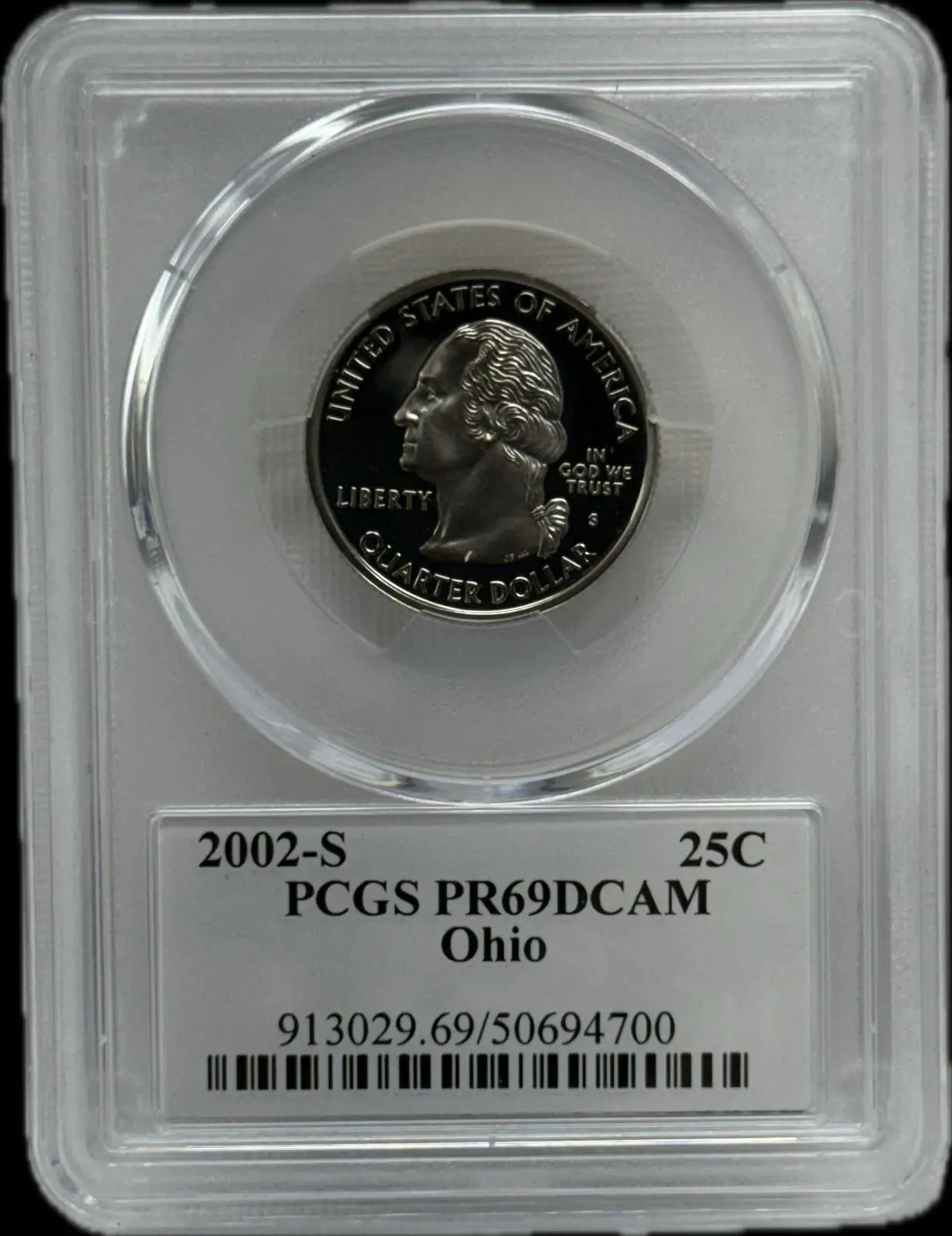 2002-S 25C PCGS PR69 DCAM Ohio – Rare, Near-Perfect Proof Coin Heritage Pastime