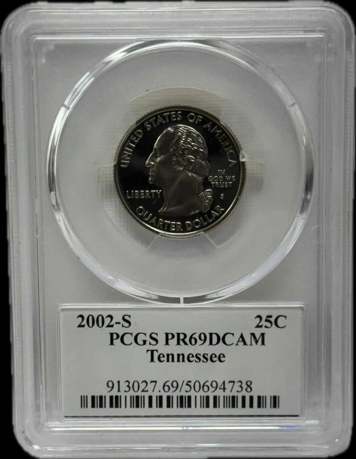 2002-S 25C PCGS PR69 DCAM Tennessee – Rare, Near-Perfect Proof Coin Heritage Pastime