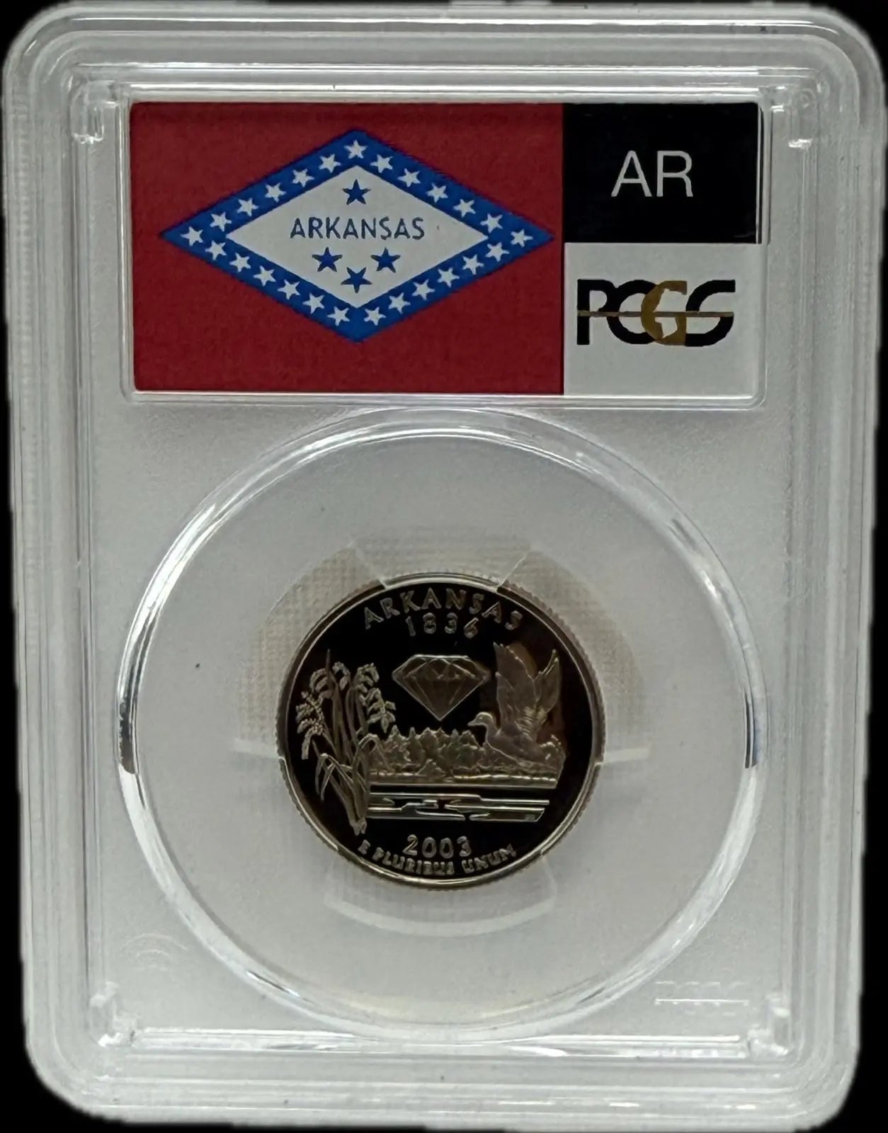 2003-S 25C PCGS PR69 DCAM Arkansas – Rare, Near-Perfect Proof Coin Heritage Pastime