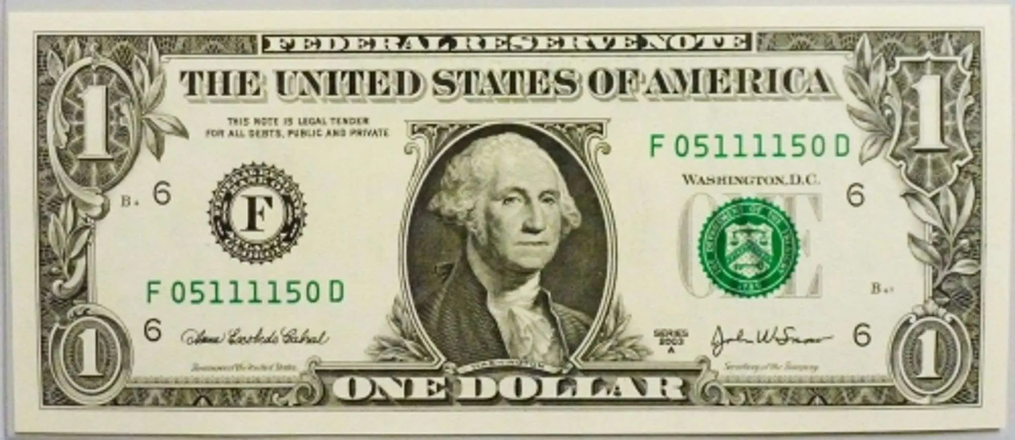 2003A $1 Note Atlanta Fancy Radar Number 05111150! Superb Crisp Coin Hub