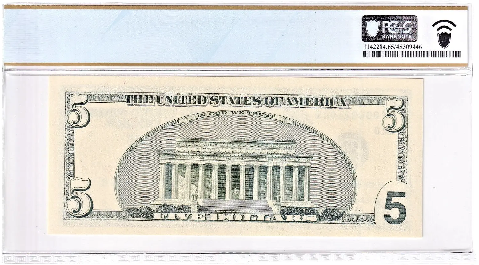 2003A $5 FRN PCGS 65PPQ Fancy PARTIAL REVERSE LADDER BOOKEND Serial #FJ00432100B Coin Hub