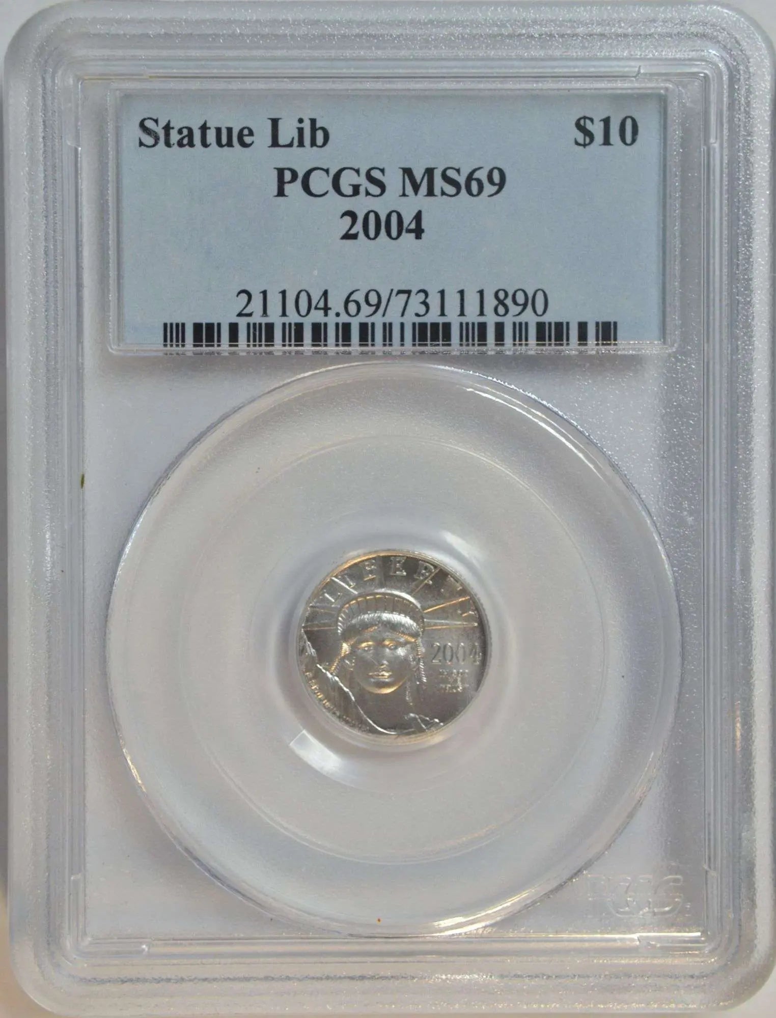 2004 $10 Pure Platinum Eagle MS69 – Superb Gem Brilliant Uncirculated Coin Heritage Pastime
