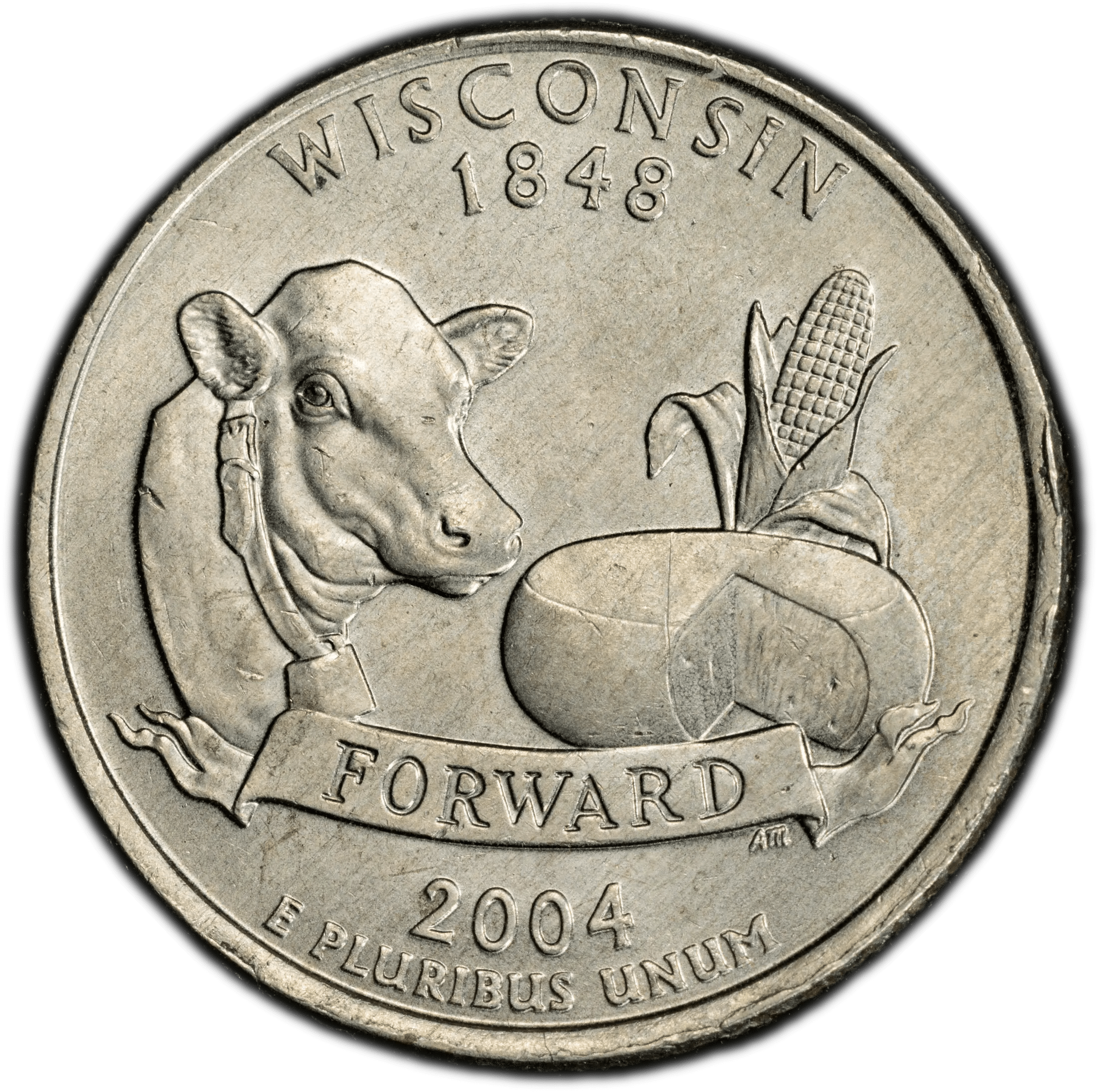 2004-P Wisconsin State Quarter – PCGS MS64 | Extra Leaf Variety Potential Issue Heritage Pastime
