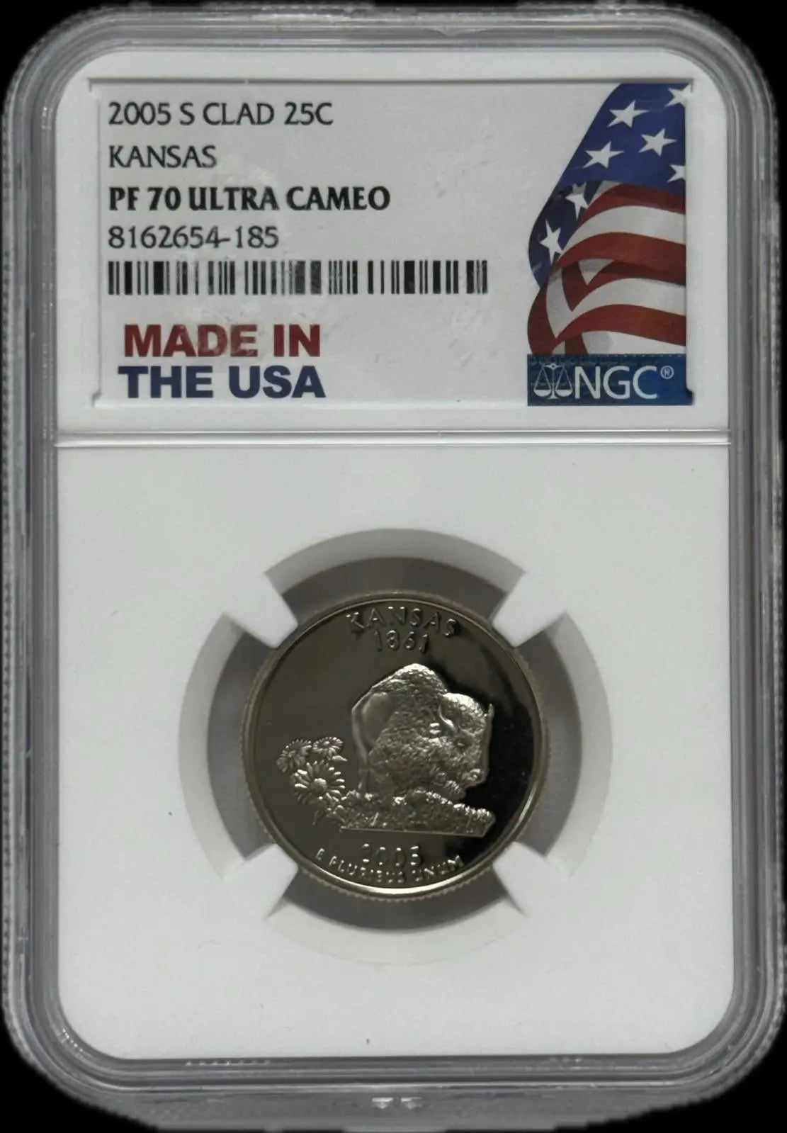 2005-S Clad 25C Kansas State Quarter – PF70 Ultra Cameo – Exceptionally Rare and Coveted Heritage Pastime