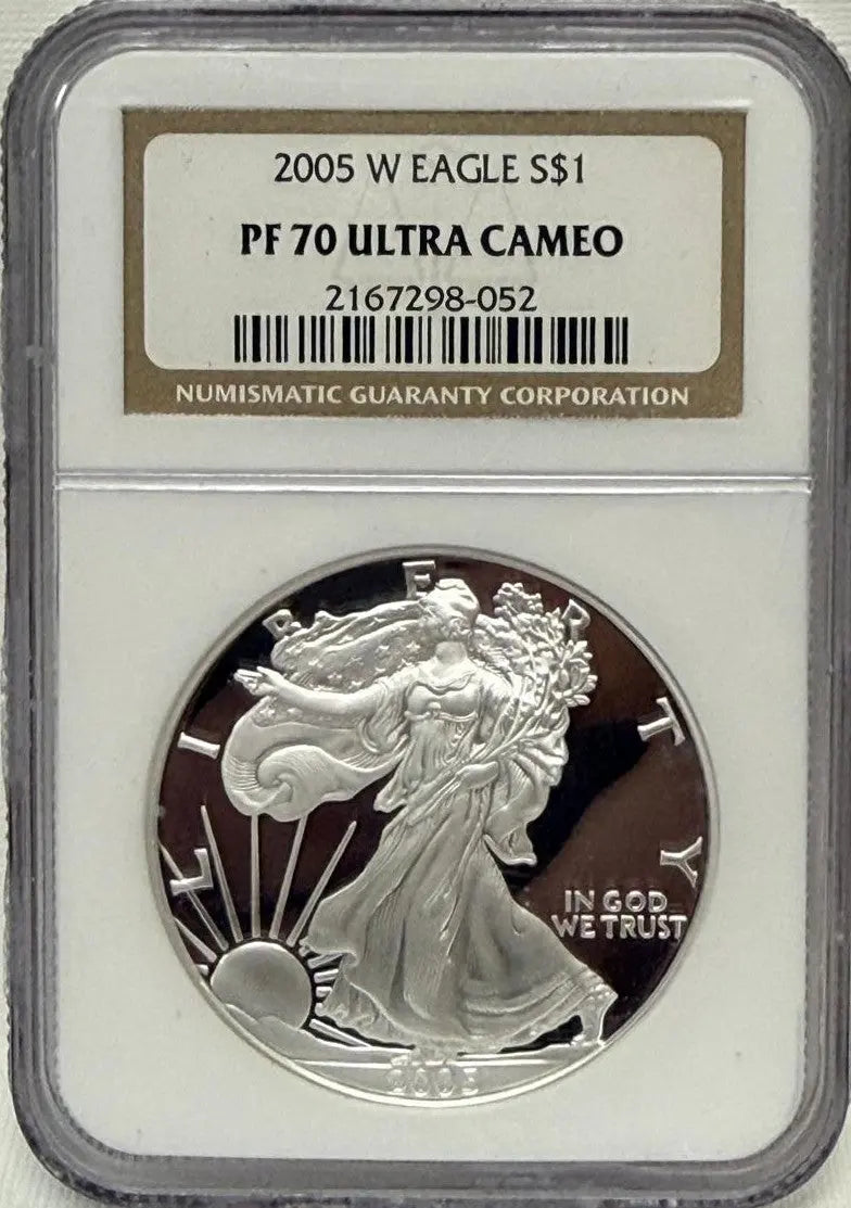 2005 Silver Eagle $1 PF70 Ultra Cameo – Flawless Proof with Stunning Contrast Coin Hub