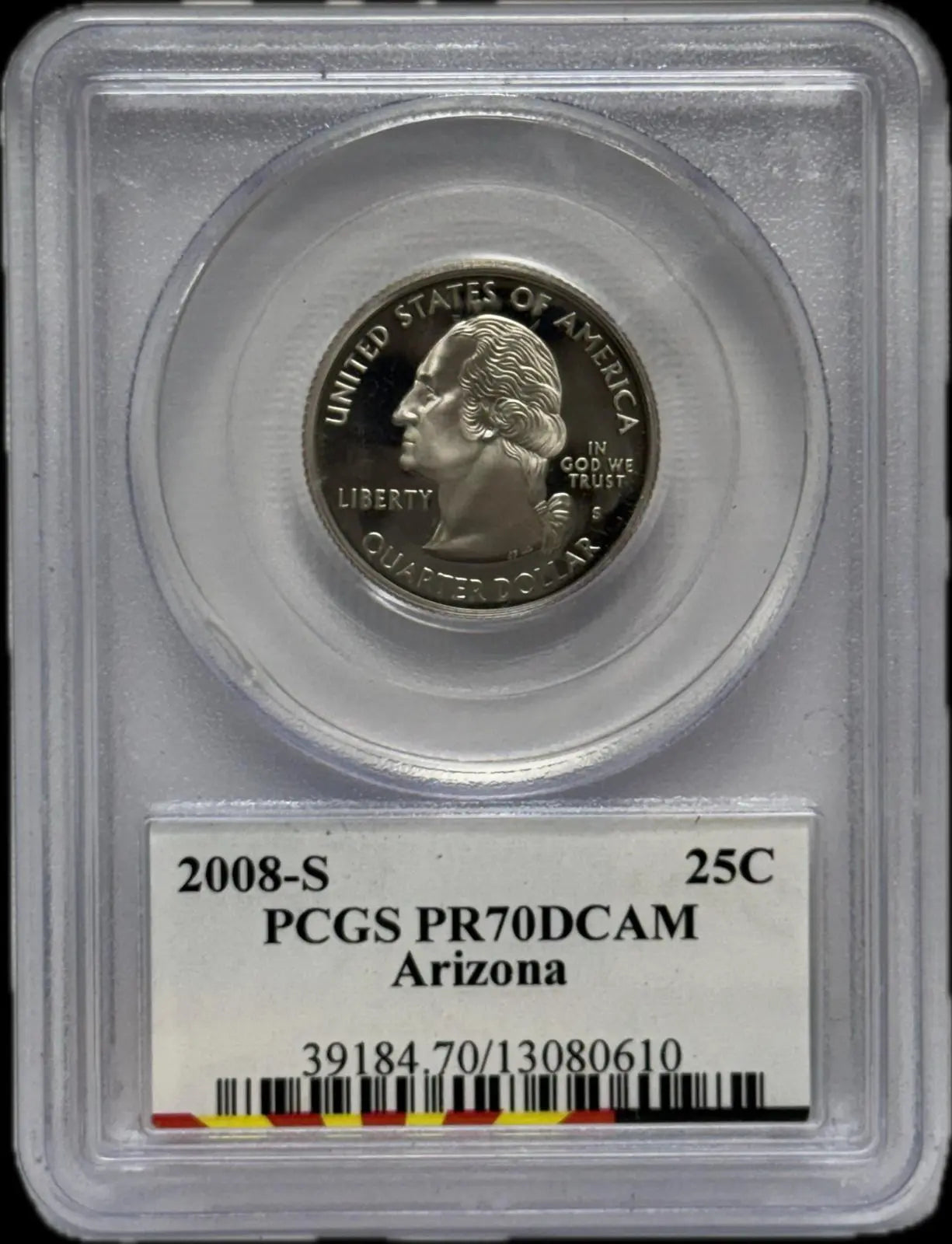 2008-S 25C PCGS PR70 DCAM Arizona – Perfect Proof Coin Coin Hub