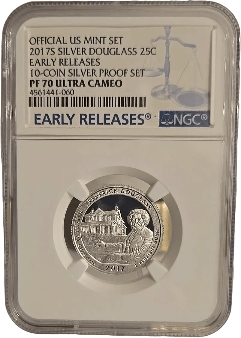 2017-S Silver Frederick Douglass Quarter PF70 Ultra Cameo – Early Releases – Perfect Proof Coin Heritage Pastime