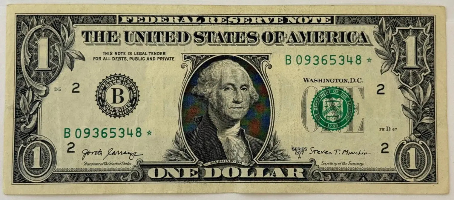 2017A $1 Federal Reserve STAR Note – New York (B) – Mnuchin/Carranza – Replacement Note Heritage Pastime