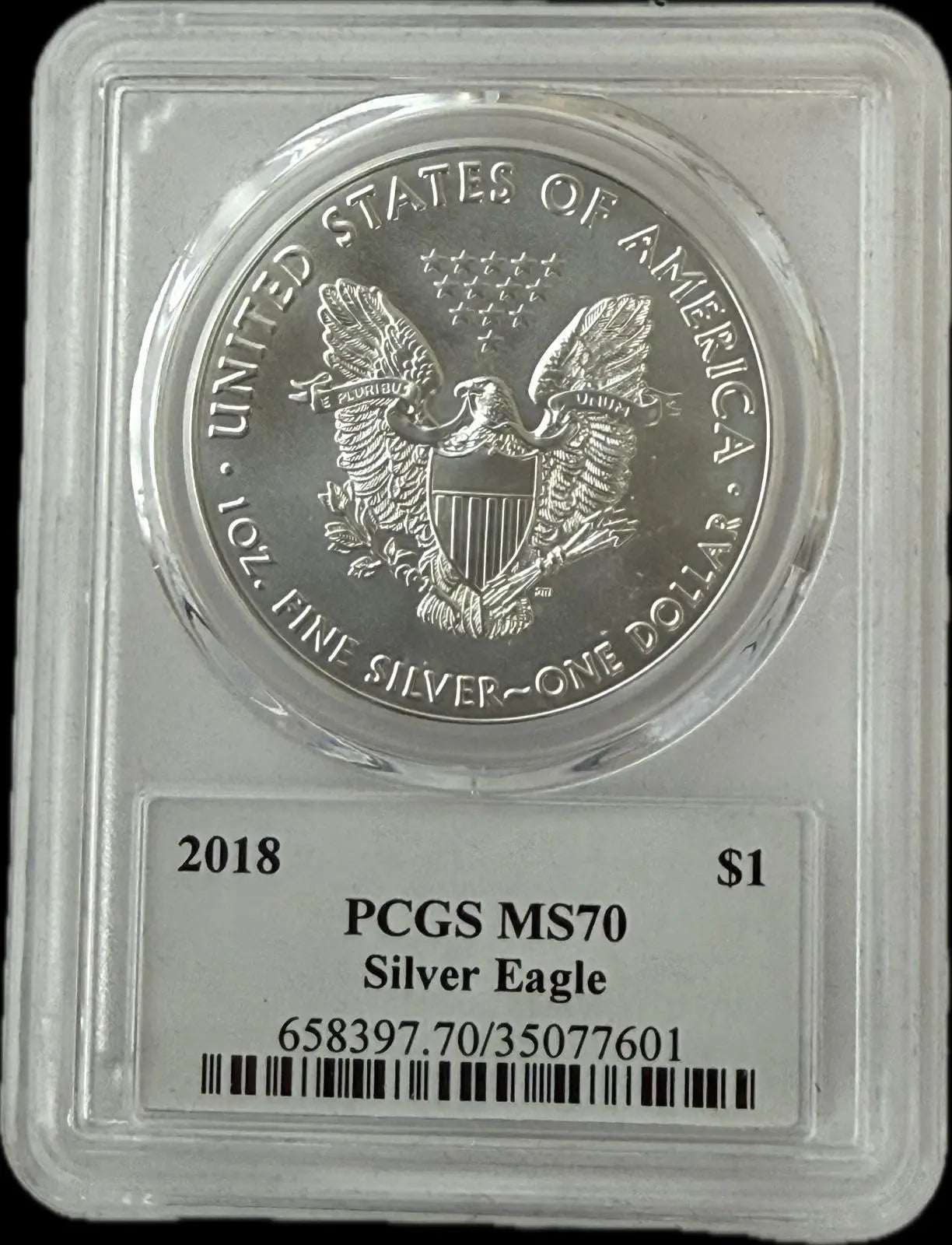 2018 American Silver Eagle $1 – PCGS MS70 Heritage Pastime