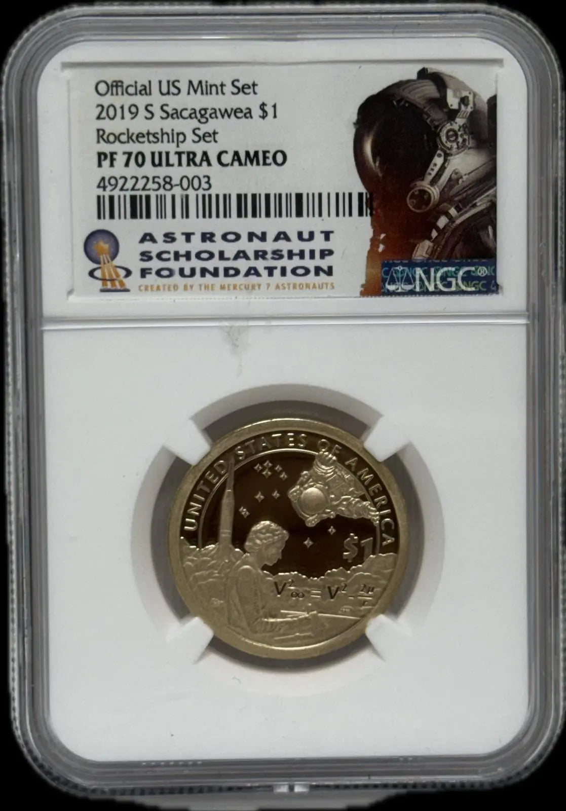 2019-S Sacagawea $1 Rocketship Set ULTRA CAMEO PF70 – Perfect First Day Issue Heritage Pastime