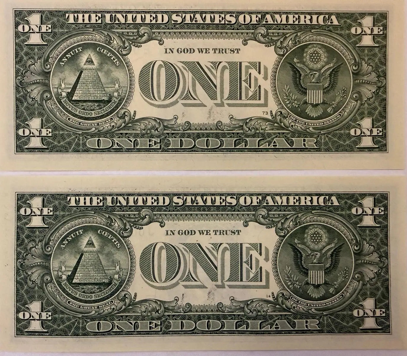 2021 $1 LOW DUPLICATE SERIAL NUMBER MATCHING DOLLAR NOTES! –SAME SERIALS E 00043432 C & J 00043432 B Coin Hub