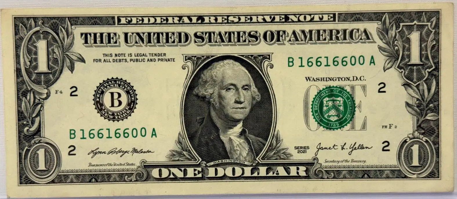 2021 $1 Repeater Serial #B 16616600 A Coin Hub