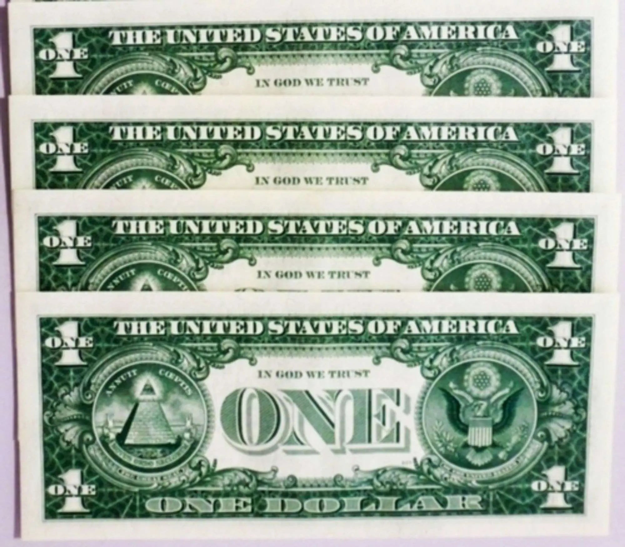 2021 Cleveland-Consecutive Star Notes - 4 $1 Notes in Superb Crisp Condition Heritage Pastime