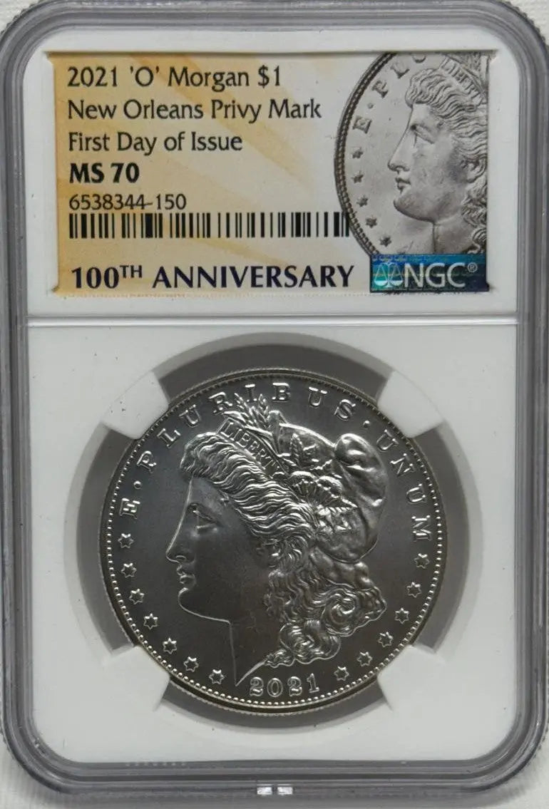 2021-O Morgan Silver Dollar First Day of Issue MS70 – 100th Anniversary Commemorative Heritage Pastime