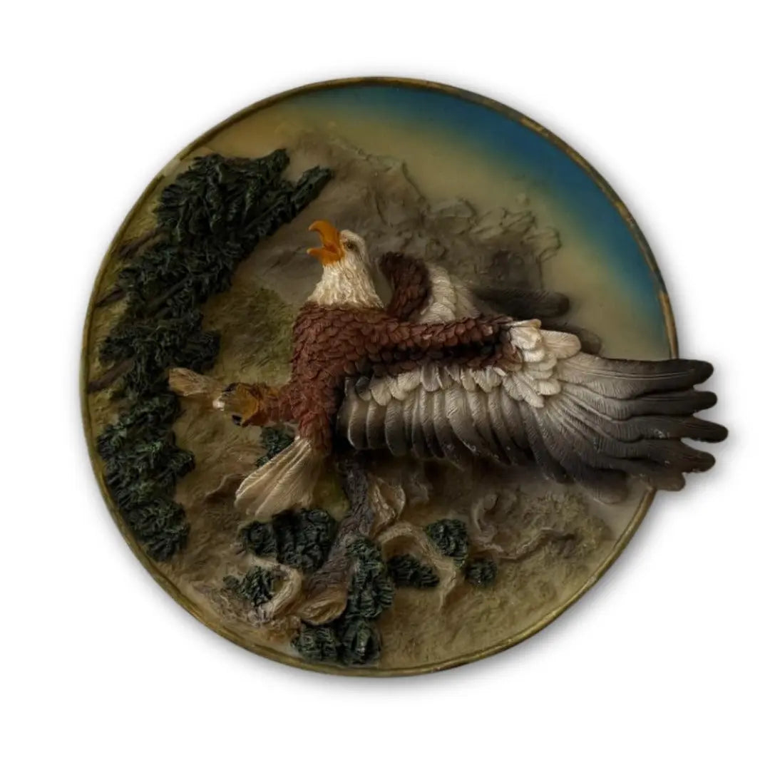 3D Bald Eagle Decorative Plate Coin Hub