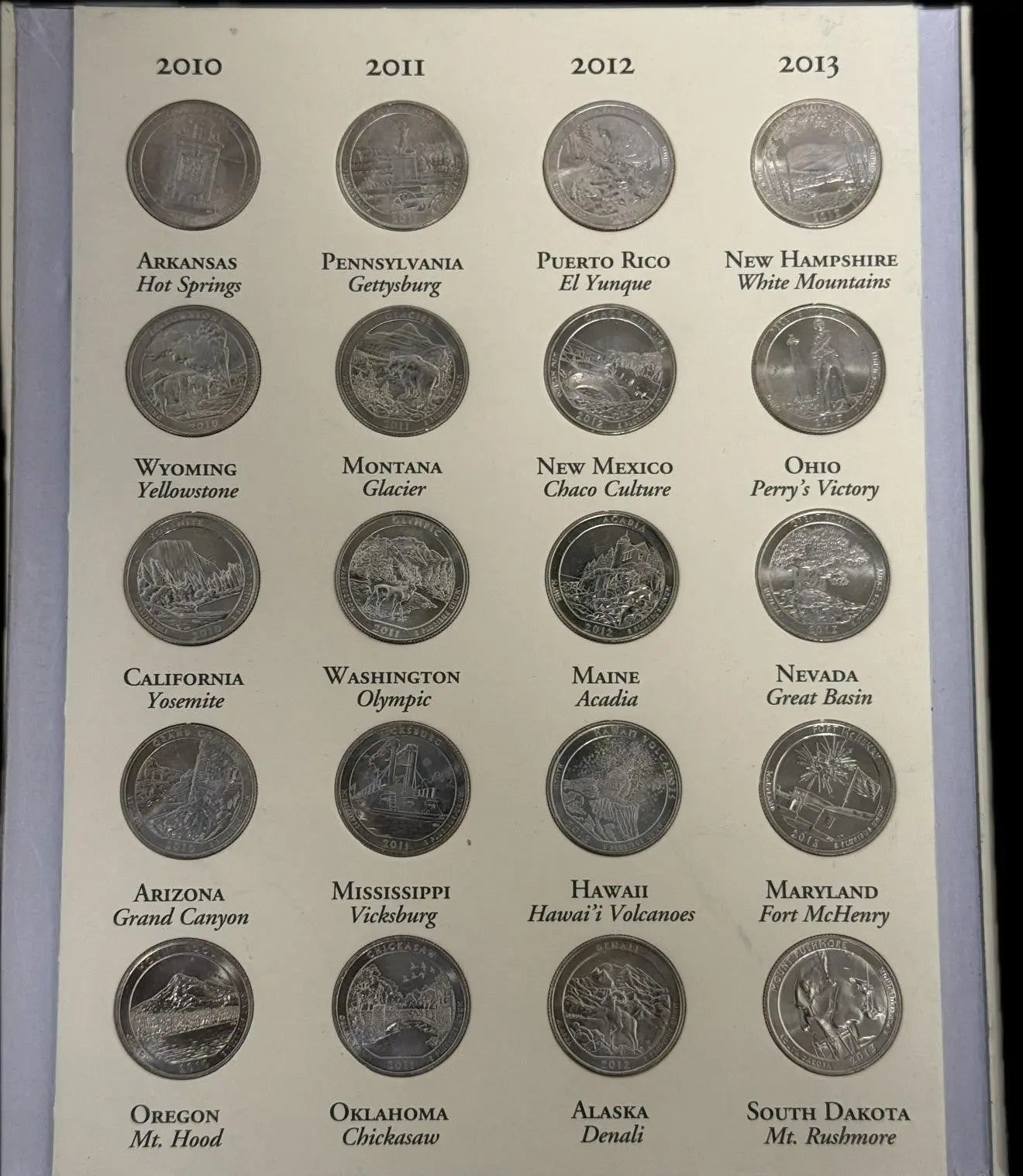 America’s National Park Commemorative Quarters 2010-2021 Complete Set – Beautiful Series of U.S. Landmark Coins Heritage Pastime