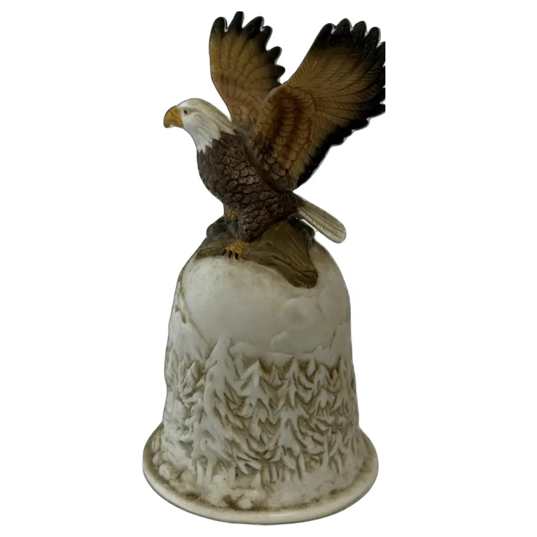Ceramic Bald Eagle Hand Bell Coin Hub