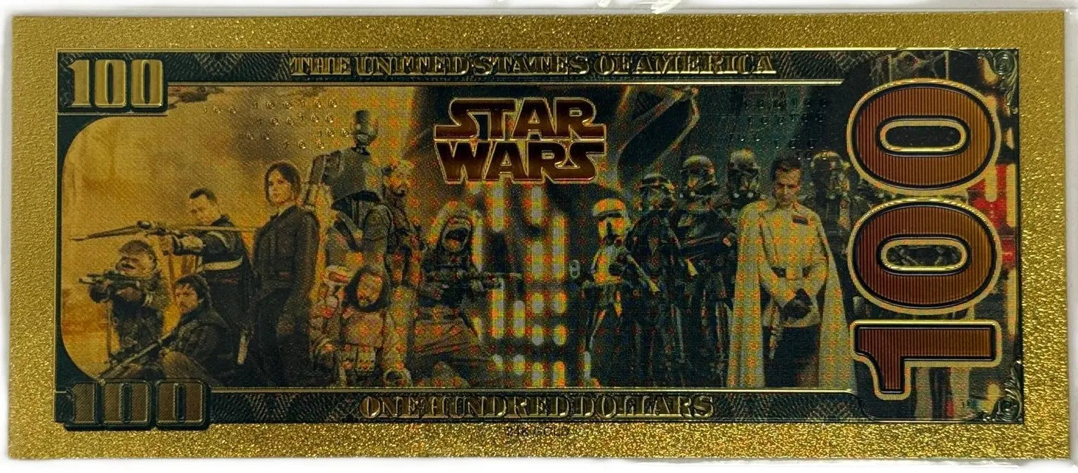 Darth Vader Star Wars $100 Novelty Gold Foil Note – 24K Gold Plated Collectible Bill Heritage Pastime